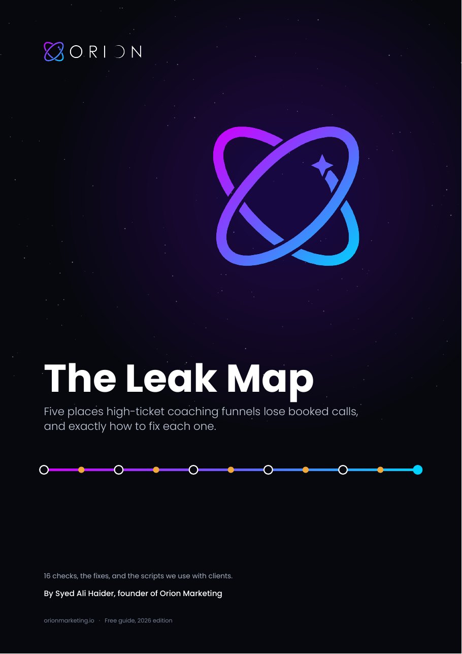 The Leak Map, a free guide from Orion Marketing